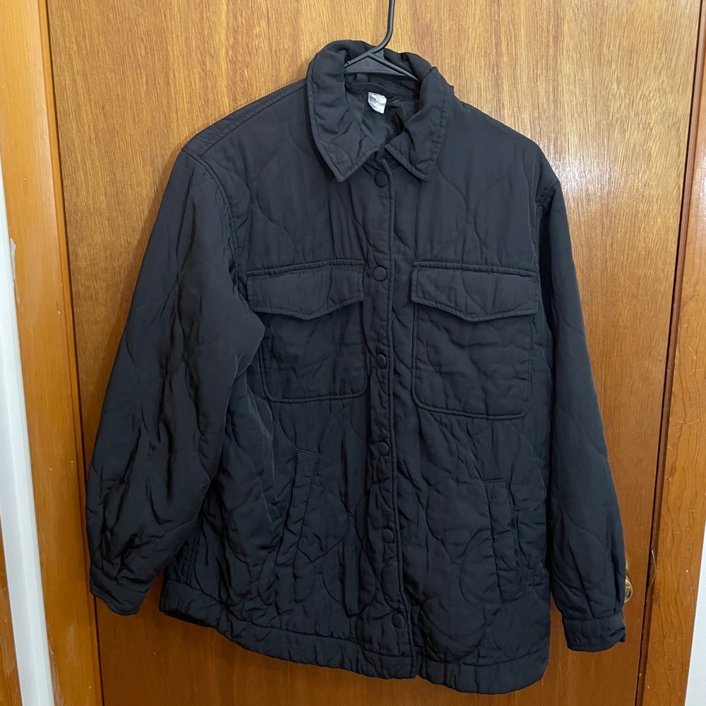 H&M Black Quilted Jacket, Small.